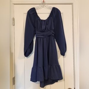 SHEIN Elegant Navy Blue Dress